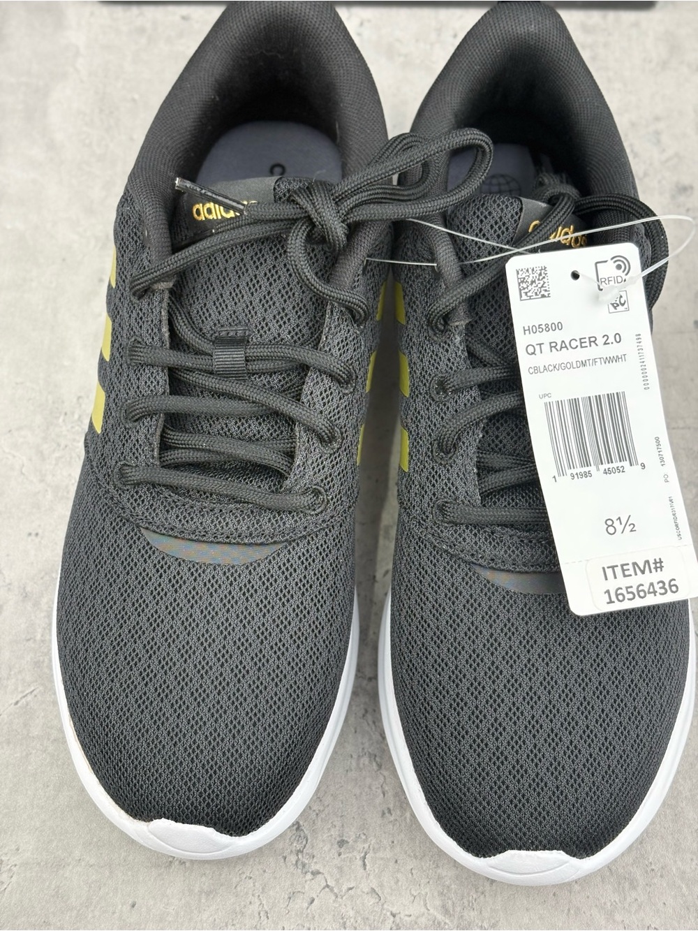 ADIDAS QT RACER 2.0 womens lace up athletic sneakers shoe size 8.5 M black NEW - Picture 5 of 8